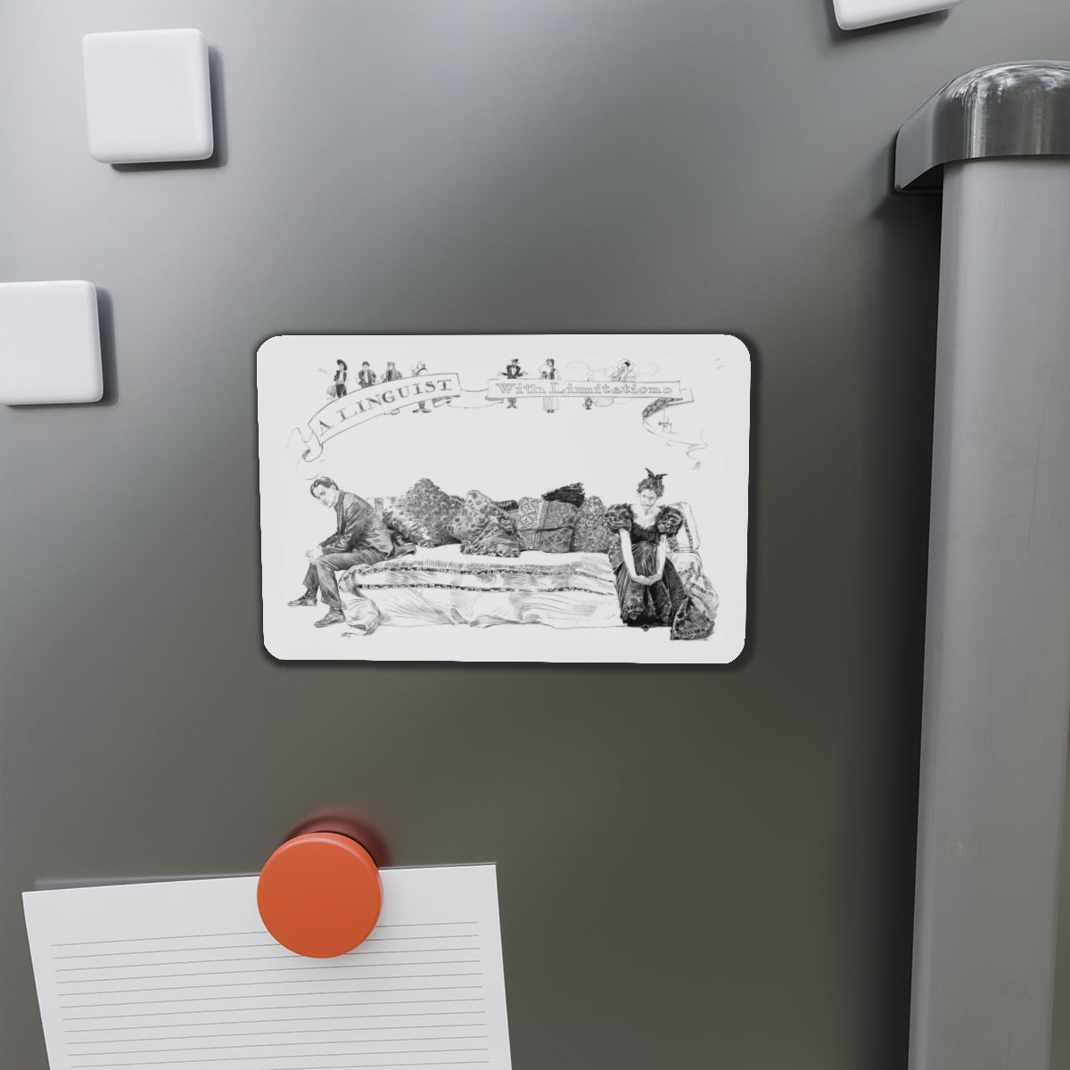 A Linguist with limitations (Magazine Illustration) Refrigerator Magnet-The Sticker Space