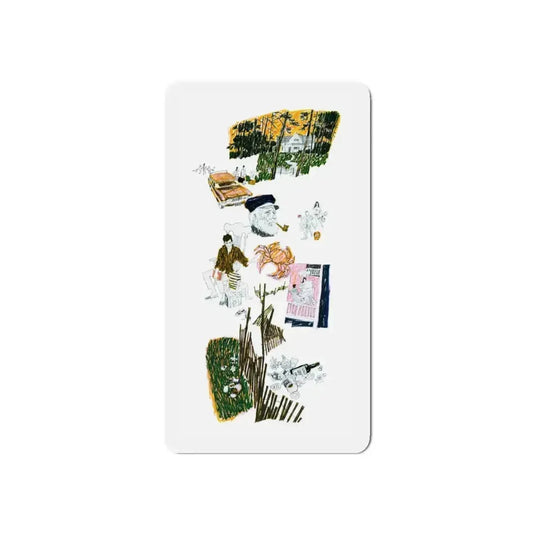 A Little Potato Salad Goes A Long Way by Will Stanton, Woman magazine, 1969 (Magazine Illustration) Refrigerator Magnet 6 Inch - The Sticker Space