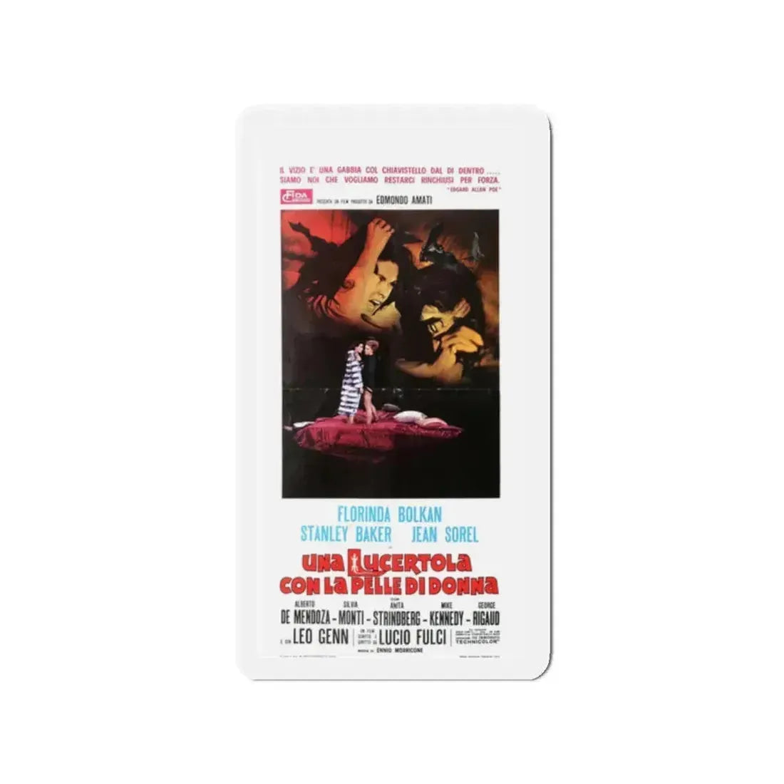 A LIZARD IN A WOMAN'S SKIN (ITALIAN) 1971 Movie Poster - Refrigerator Magnet 2 Inch - The Sticker Space