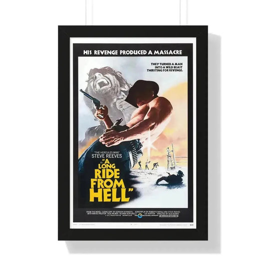 A LONG RIDE FROM HELL 1968 - Framed Movie Poster 16″ x 24″ Black - The Sticker Space