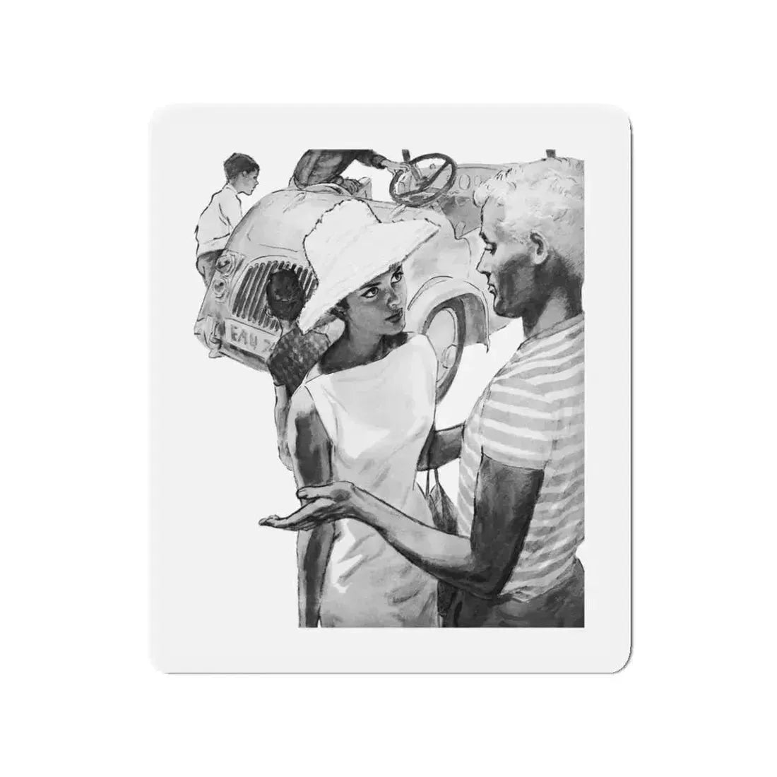 A Long Way Home, Woman And Home magazine, 1963 (Magazine Illustration) Refrigerator Magnet 3 Inch - The Sticker Space