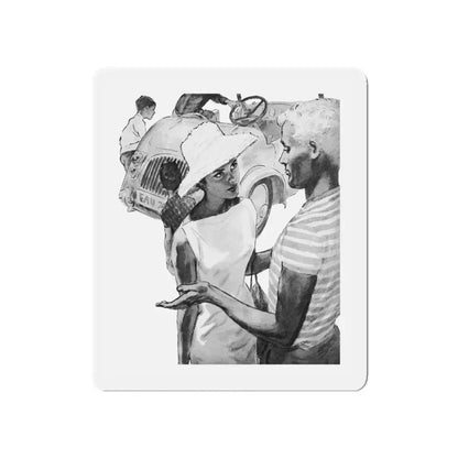 A Long Way Home, Woman And Home magazine, 1963 (Magazine Illustration) Refrigerator Magnet 5 Inch - The Sticker Space