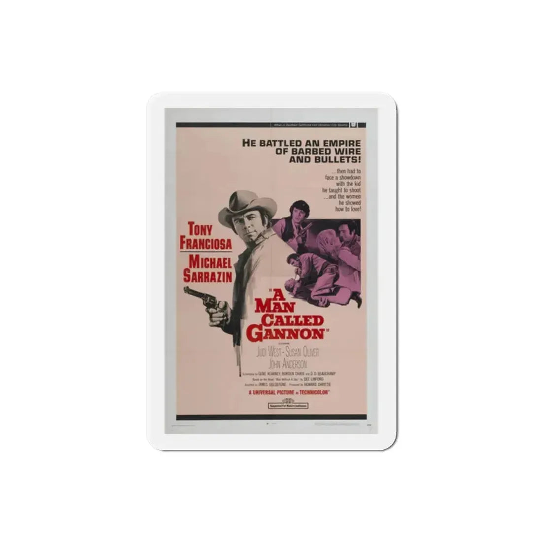 A Man Called Gannon 1968 Movie Poster Refrigerator Magnet - The Sticker Space