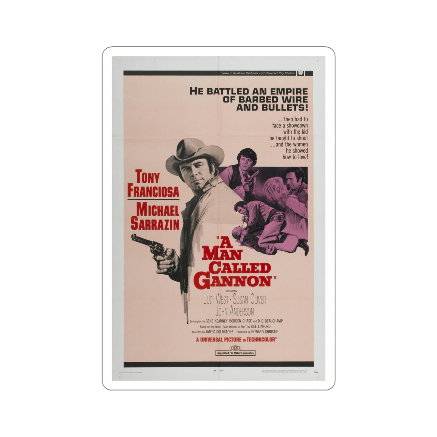 A Man Called Gannon 1968 Movie Poster STICKER Vinyl Die-Cut Decal-4 Inch-The Sticker Space