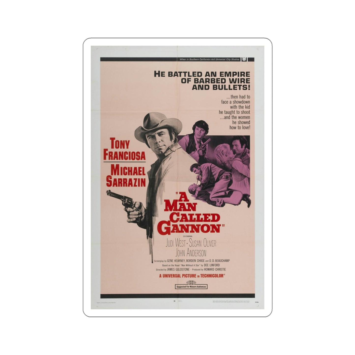 A Man Called Gannon 1968 Movie Poster STICKER Vinyl Die-Cut Decal-6 Inch-The Sticker Space