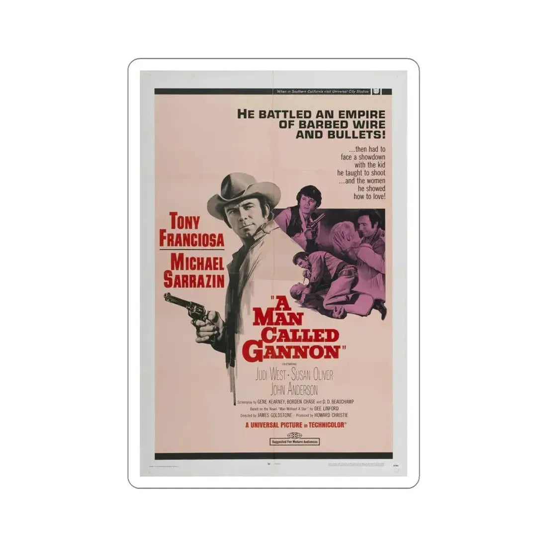 A Man Called Gannon 1968 Movie Poster STICKER Vinyl Die-Cut Decal 6 Inch - The Sticker Space