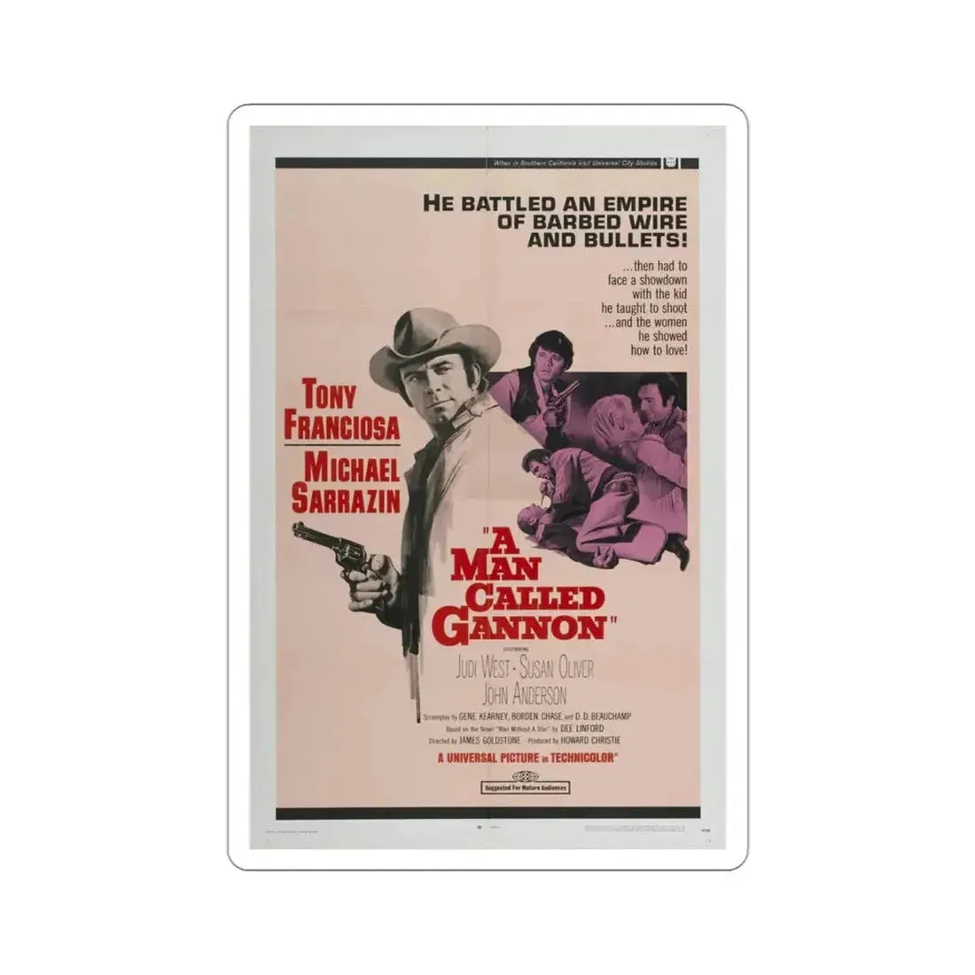 A Man Called Gannon 1968 Movie Poster STICKER Vinyl Die-Cut Decal - The Sticker Space
