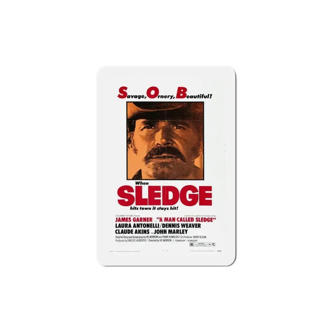 A Man Called Sledge 1970 Movie Poster Refrigerator Magnet 4 Inch - The Sticker Space