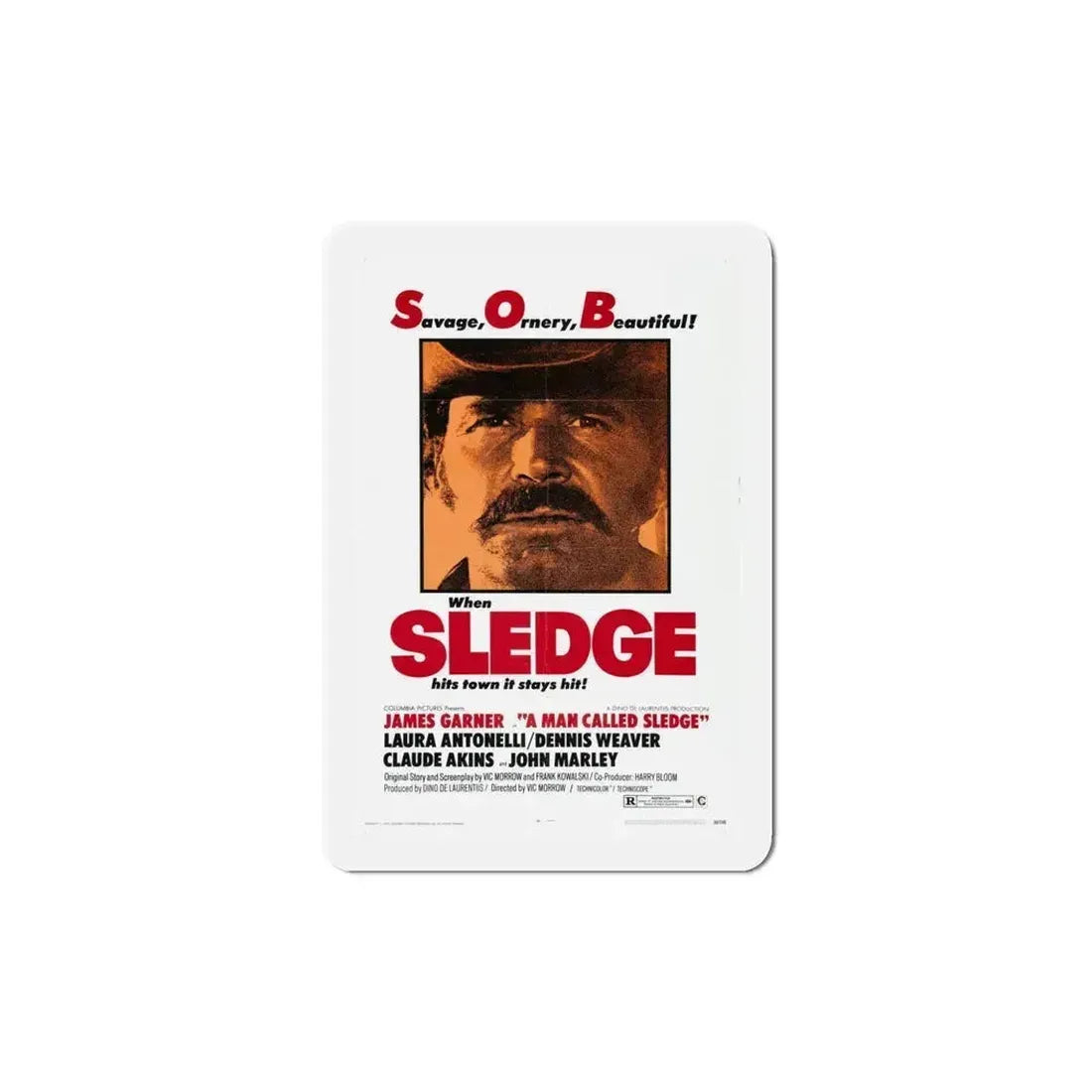 A Man Called Sledge 1970 Movie Poster Refrigerator Magnet 5 Inch - The Sticker Space
