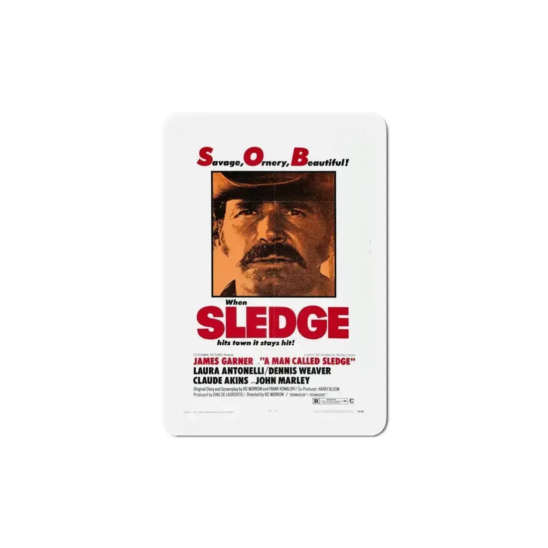 A Man Called Sledge 1970 Movie Poster Refrigerator Magnet 6 Inch - The Sticker Space