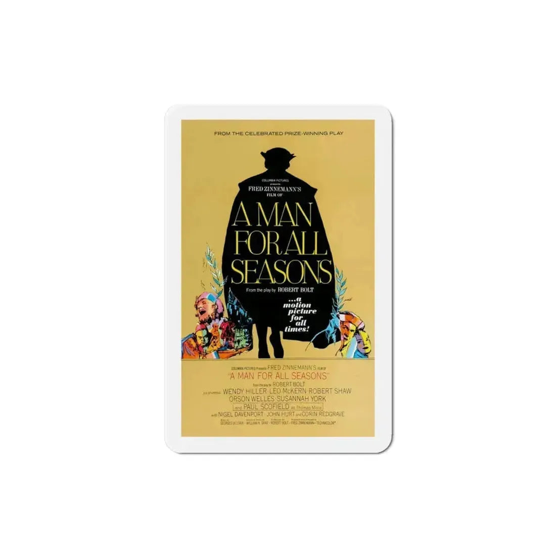 A Man for All Seasons 1966 Movie Poster Refrigerator Magnet 3 Inch - The Sticker Space