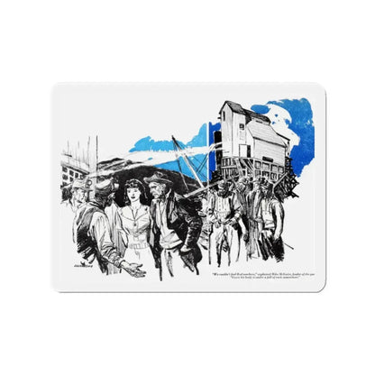 A Man with Nine Lives, Blue Book Magazine, February 1946 (Magazine Illustration) Refrigerator Magnet 2 Inch - The Sticker Space