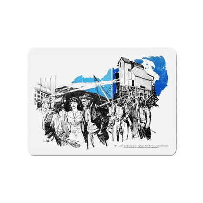 A Man with Nine Lives, Blue Book Magazine, February 1946 (Magazine Illustration) Refrigerator Magnet 3 Inch - The Sticker Space