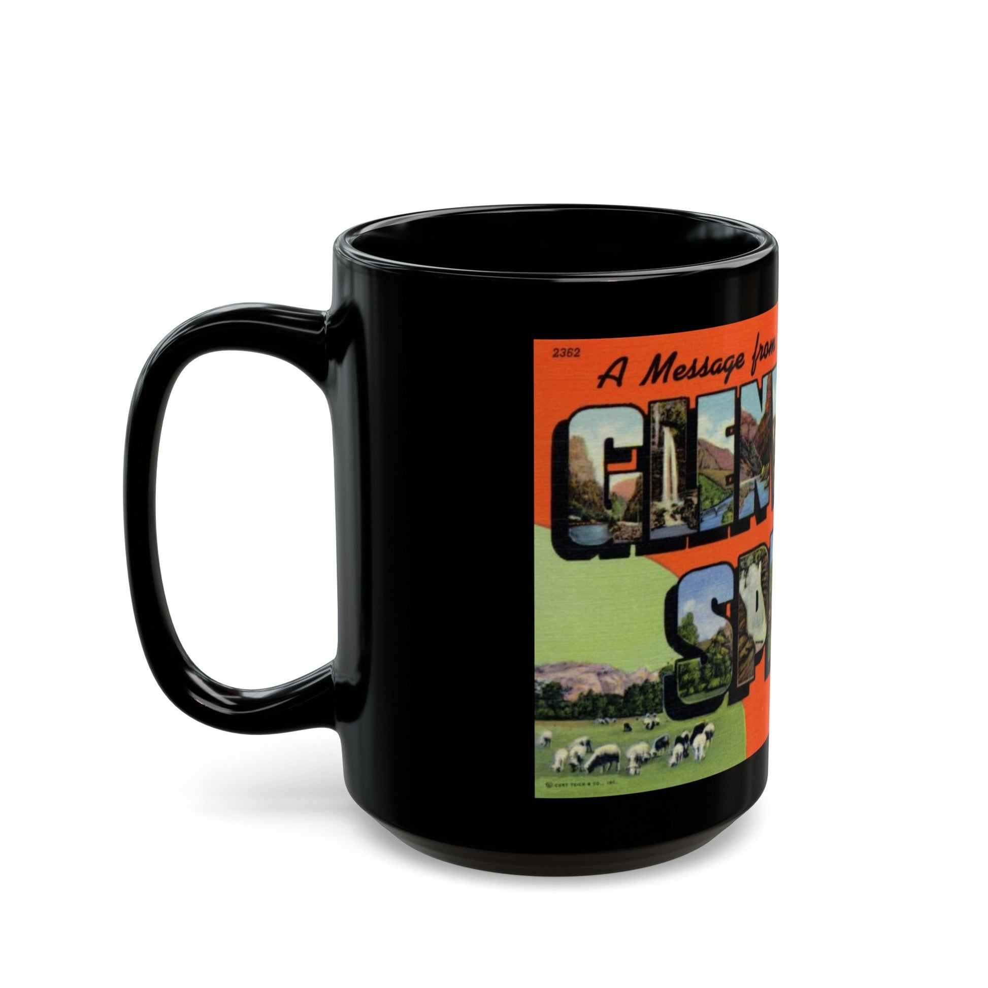 A message from Glenwood Springs Colorado (Greeting Postcards) Black Coffee Mug-The Sticker Space