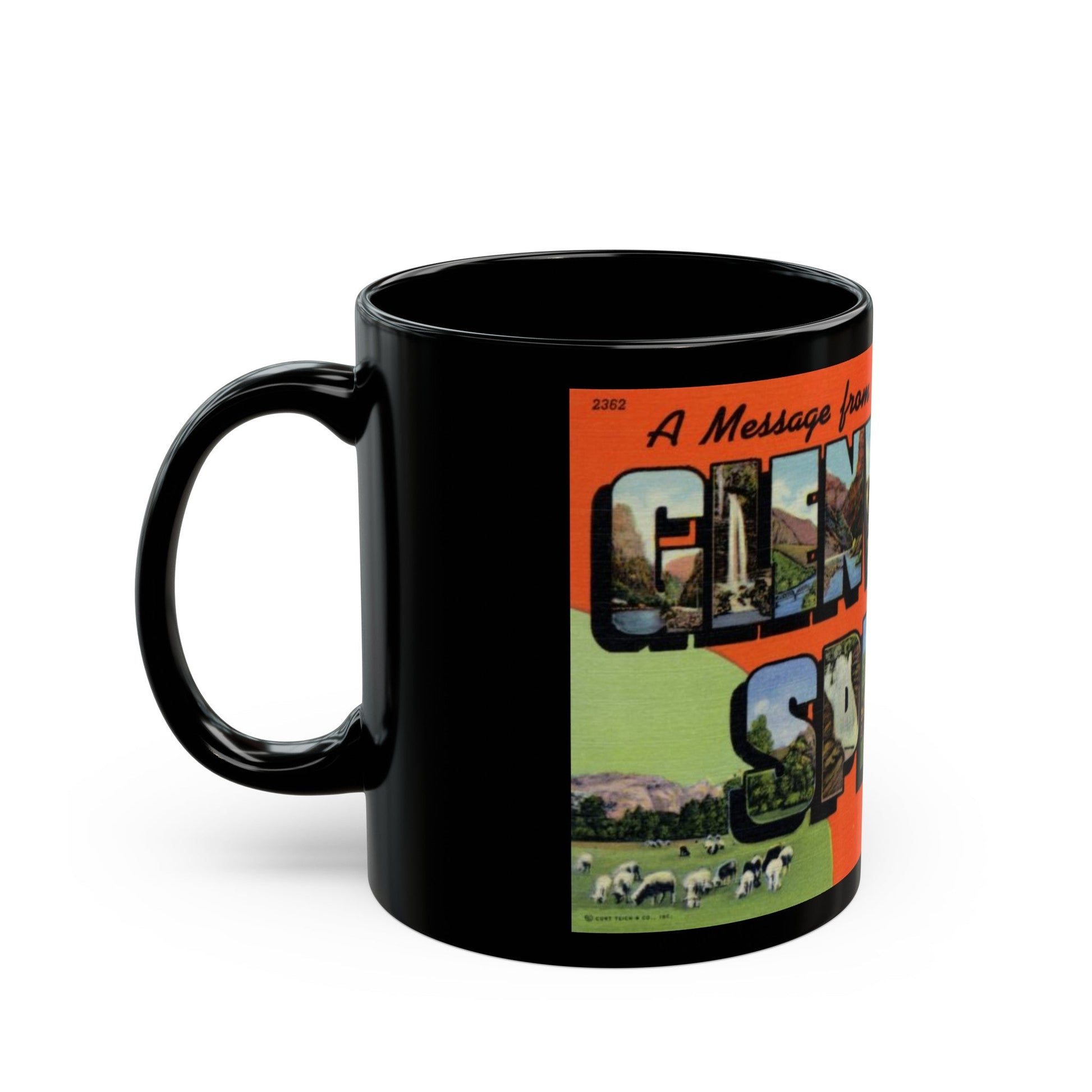 A message from Glenwood Springs Colorado (Greeting Postcards) Black Coffee Mug-The Sticker Space