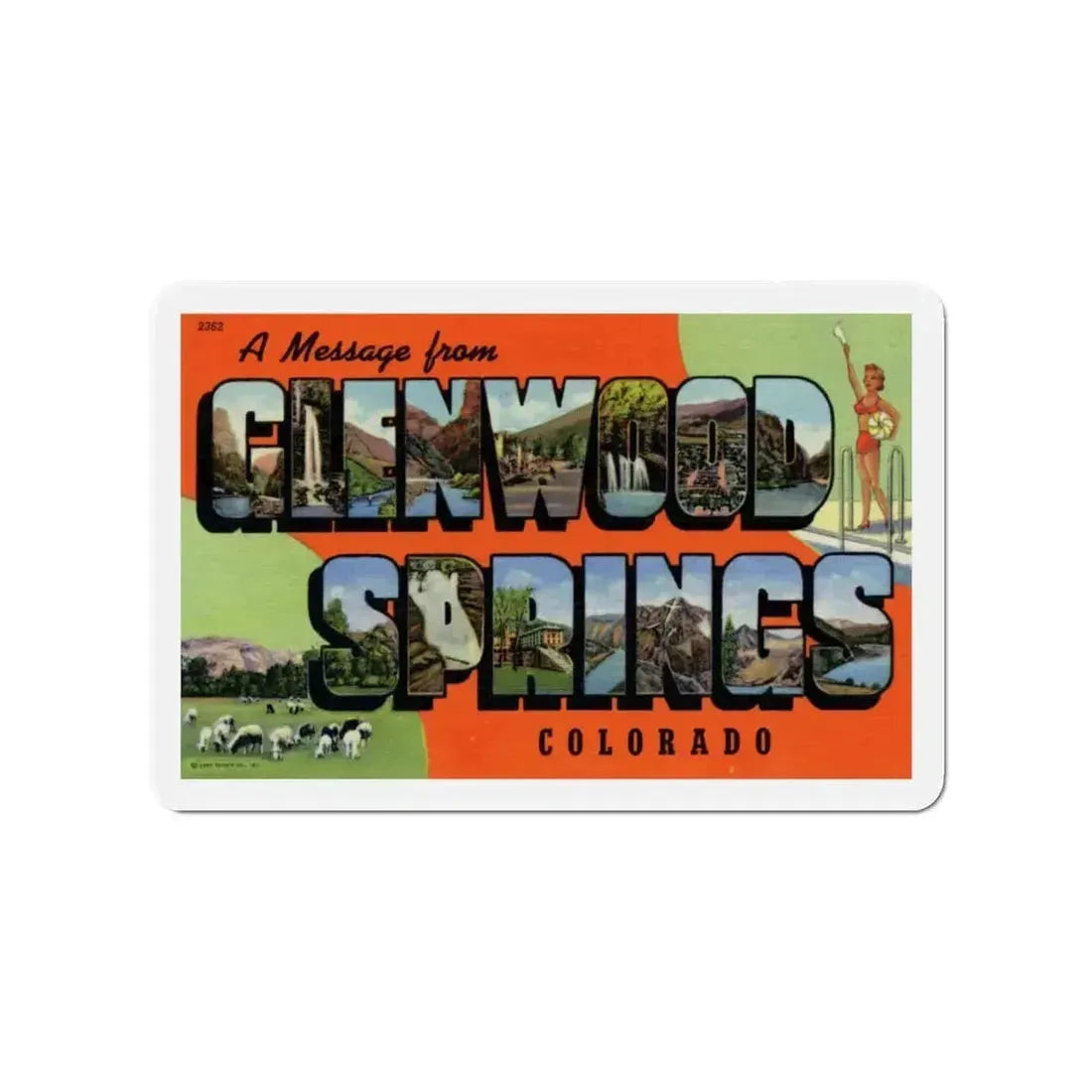A Message From Glenwood Springs Colorado (Greeting Postcards) Refrigerator Magnet 4 Inch - The Sticker Space