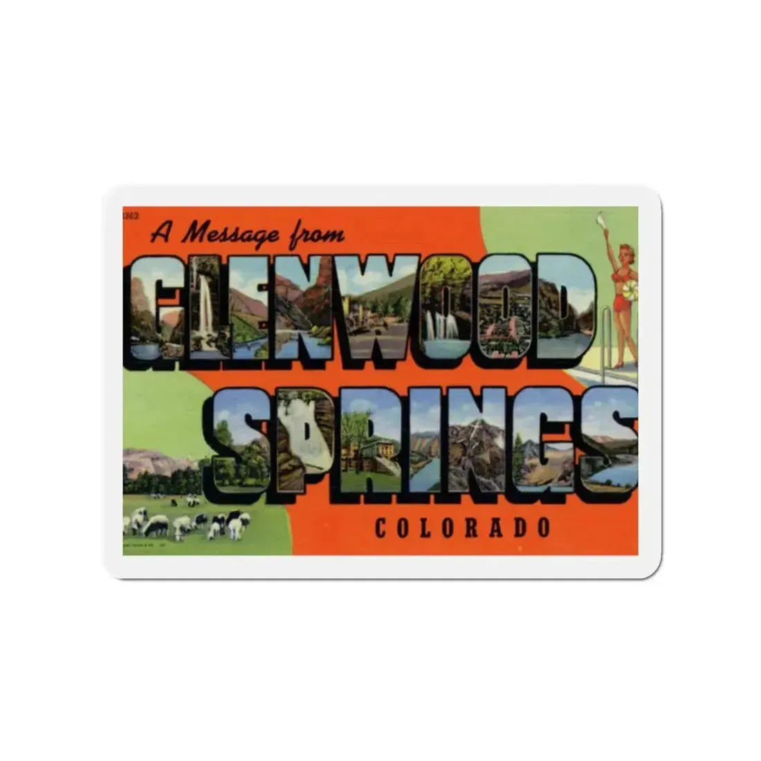 A Message From Glenwood Springs Colorado (Greeting Postcards) Refrigerator Magnet - The Sticker Space