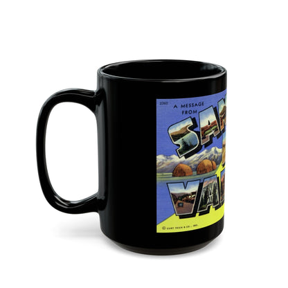 A message from San Luis Valley Colorado (Greeting Postcards) Black Coffee Mug-The Sticker Space