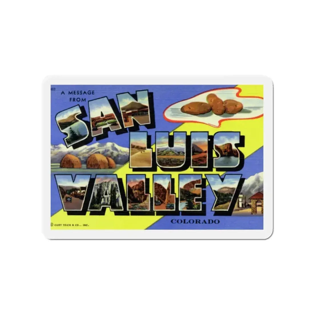 A Message From San Luis Valley Colorado (Greeting Postcards) Refrigerator Magnet - The Sticker Space
