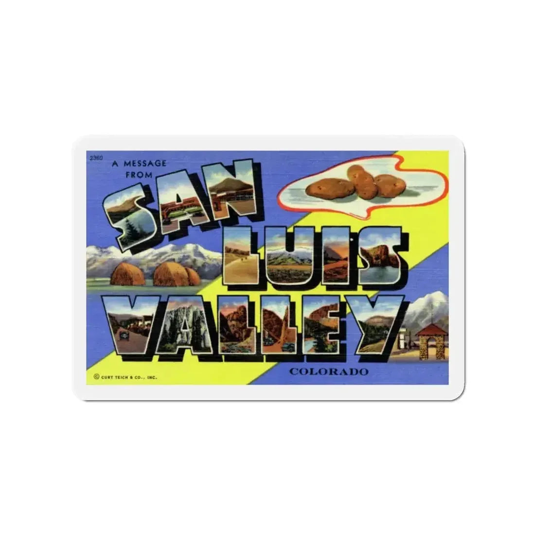 A Message From San Luis Valley Colorado (Greeting Postcards) Refrigerator Magnet - The Sticker Space