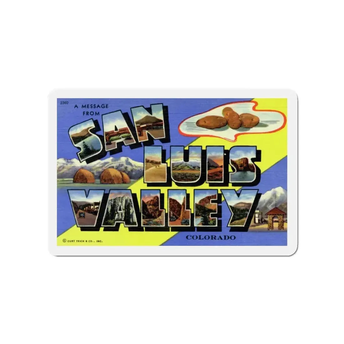 A Message From San Luis Valley Colorado (Greeting Postcards) Refrigerator Magnet - The Sticker Space