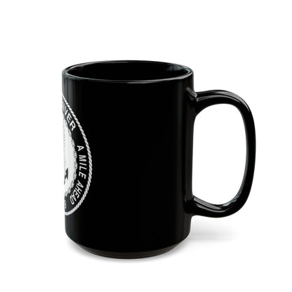 A Mile High USS Denver A Mile Ahead LPD 9 BW (U.S. Navy) Black Coffee Mug-The Sticker Space