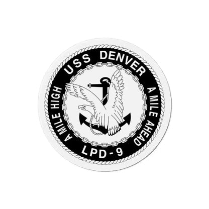 A Mile High USS Denver A Mile Ahead LPD 9 BW (U.S. Navy) Refrigerator Magnet 2 Inch - The Sticker Space