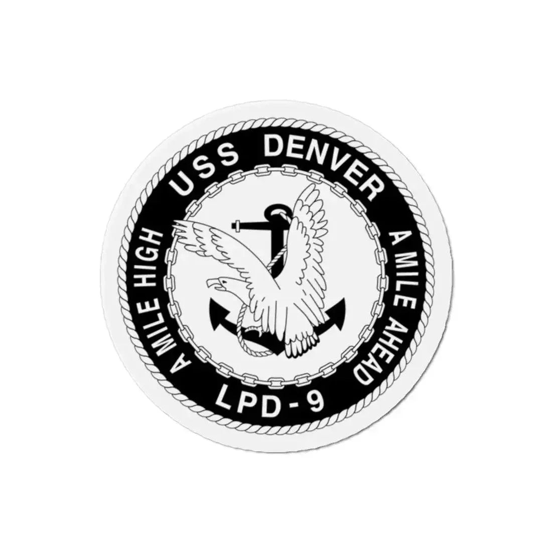 A Mile High USS Denver A Mile Ahead LPD 9 BW (U.S. Navy) Refrigerator Magnet - The Sticker Space