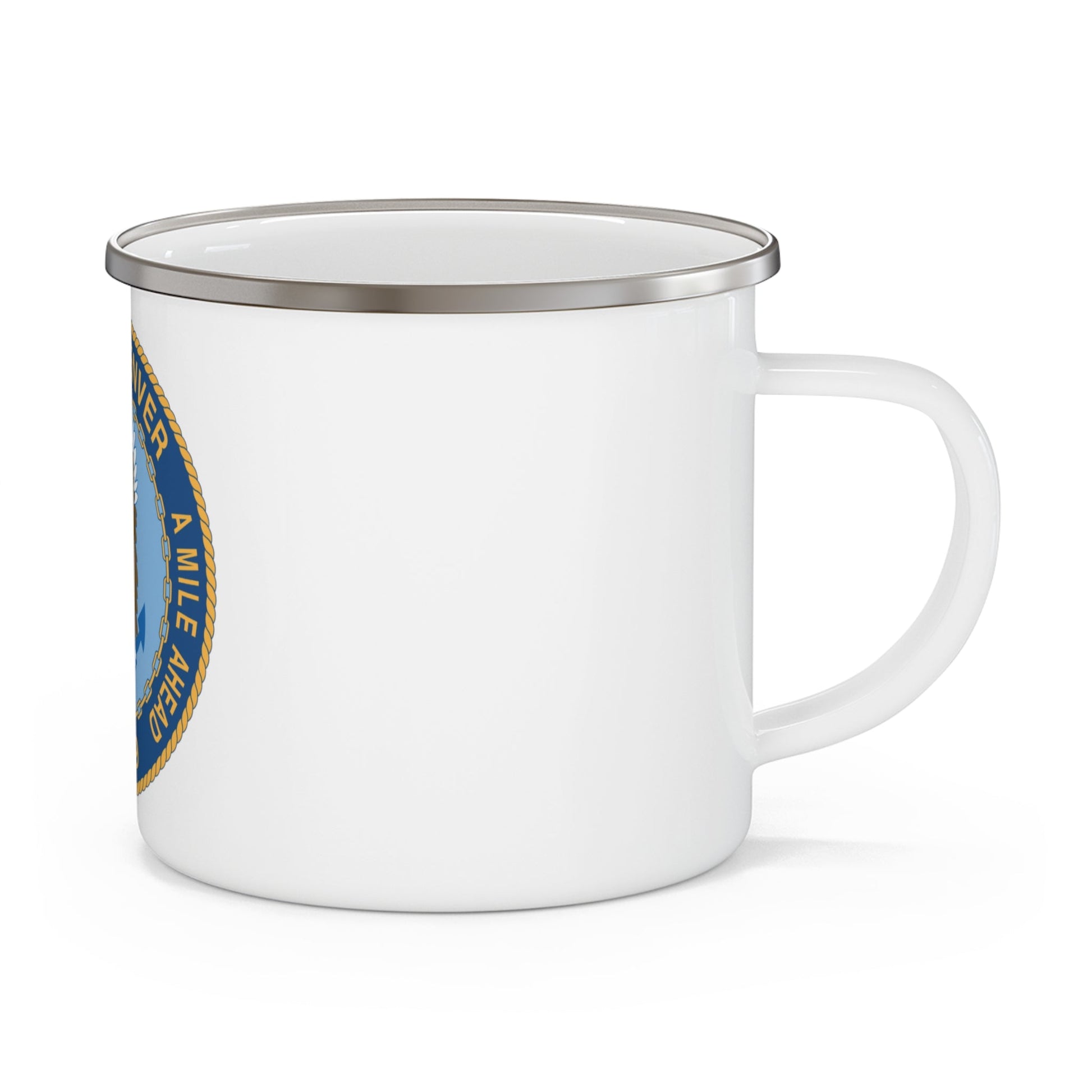 A Mile High USS Denver A Mile Ahead LPD 9 (U.S. Navy) Enamel Mug 12oz-12oz-The Sticker Space