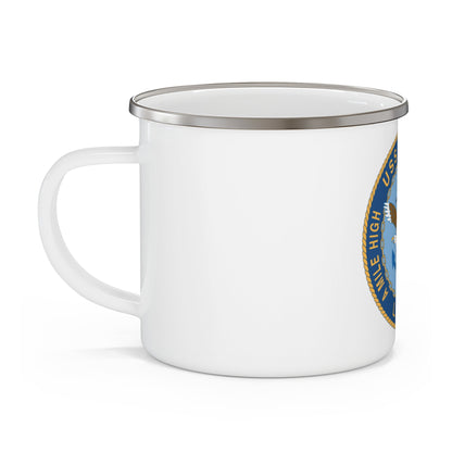 A Mile High USS Denver A Mile Ahead LPD 9 (U.S. Navy) Enamel Mug 12oz-12oz-The Sticker Space