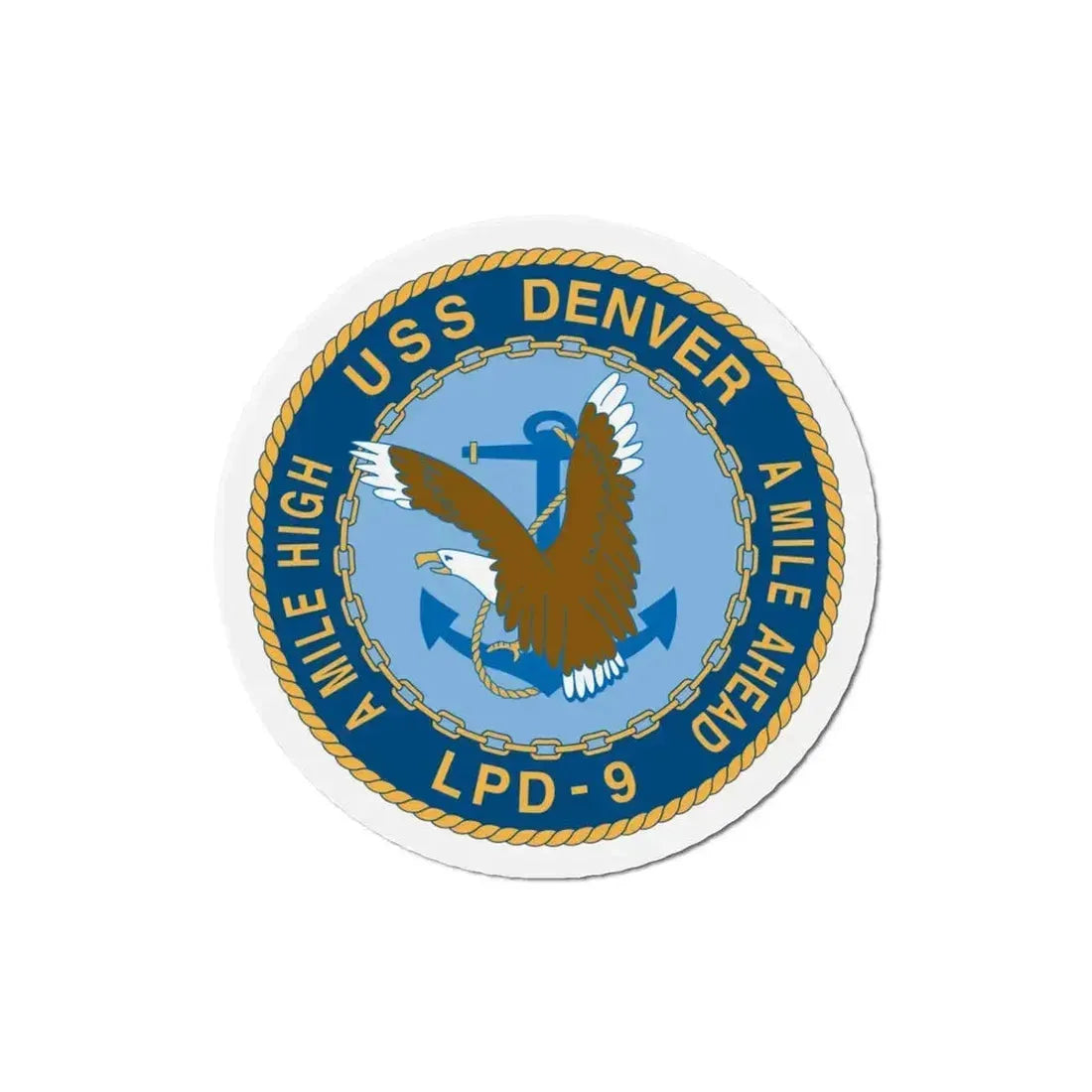 A Mile High USS Denver A Mile Ahead LPD 9 (U.S. Navy) Refrigerator Magnet 5 Inch - The Sticker Space