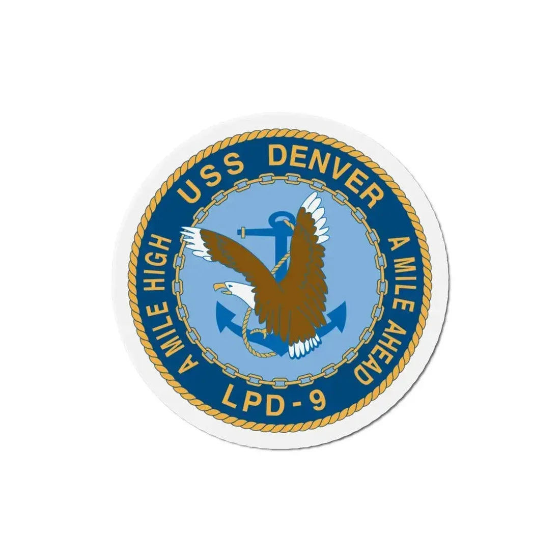 A Mile High USS Denver A Mile Ahead LPD 9 (U.S. Navy) Refrigerator Magnet 6 Inch - The Sticker Space