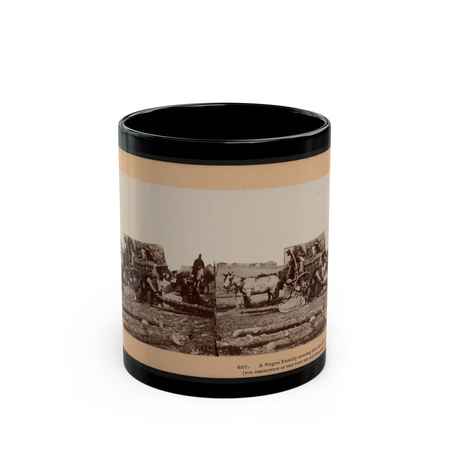 A Negro Family Coming Into The Union Lines (U.S. Civil War) Black Coffee Mug