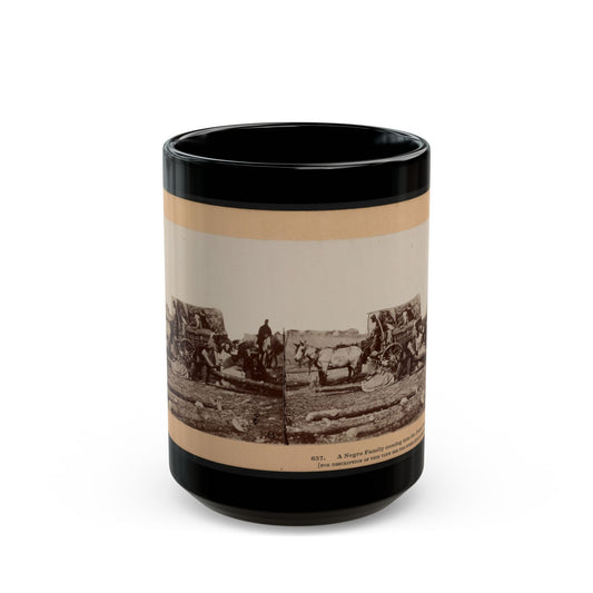 A Negro Family Coming Into The Union Lines (U.S. Civil War) Black Coffee Mug