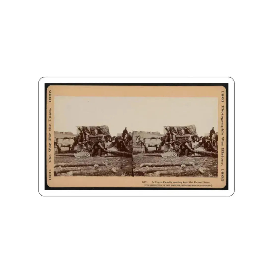 A Negro Family Coming Into The Union Lines (U.S. Civil War) STICKER Vinyl Die-Cut Decal White Die-Cut 2 Inch - The Sticker Space