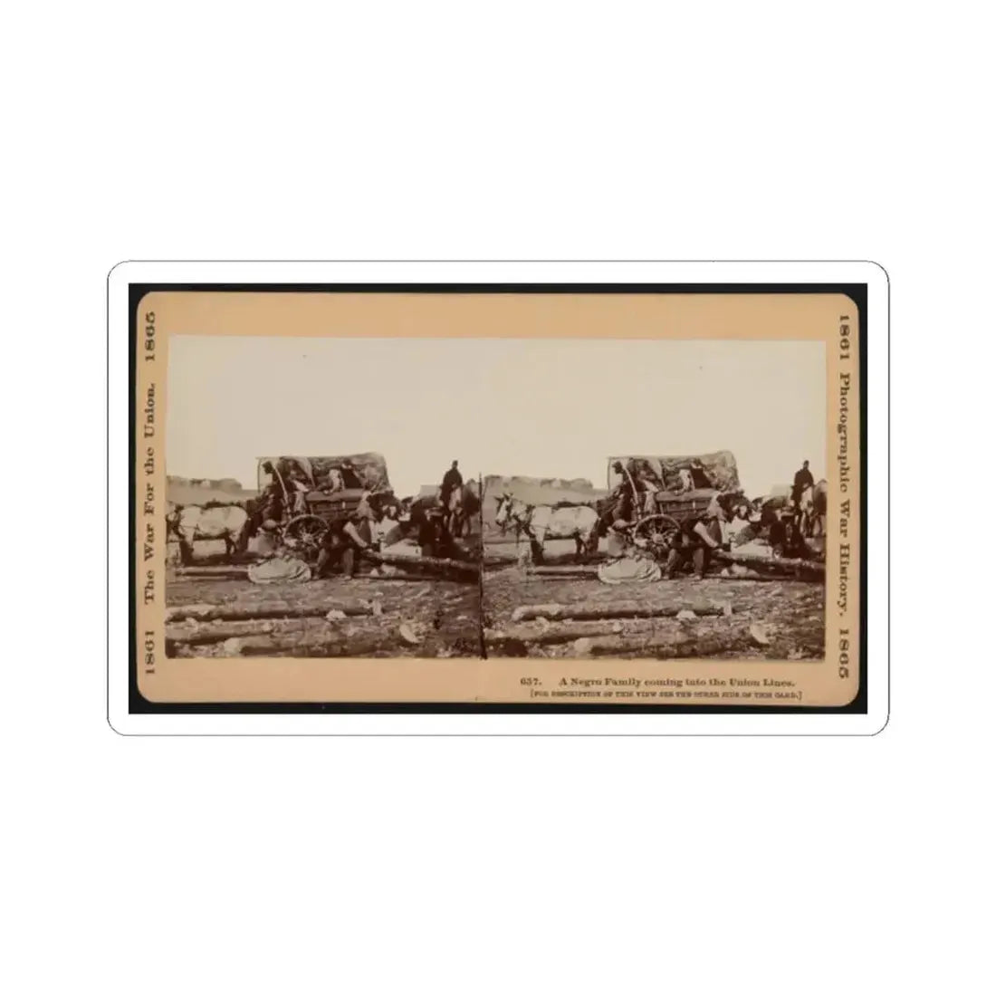 A Negro Family Coming Into the Union Lines (U.S. Civil War) STICKER Vinyl Kiss-Cut Decal 2 Inch White - The Sticker Space