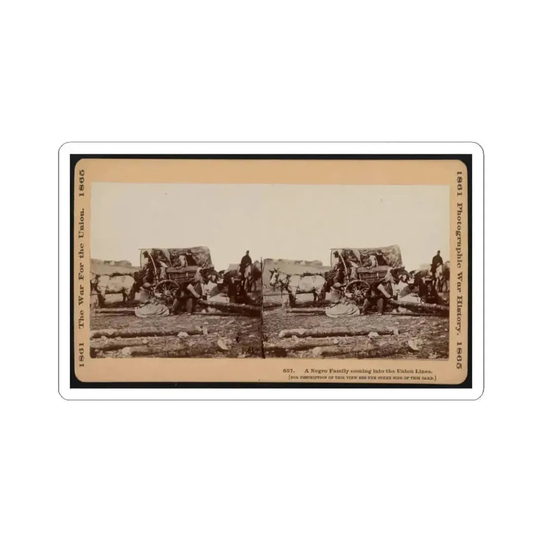 A Negro Family Coming Into the Union Lines (U.S. Civil War) STICKER Vinyl Kiss-Cut Decal 3 Inch White - The Sticker Space