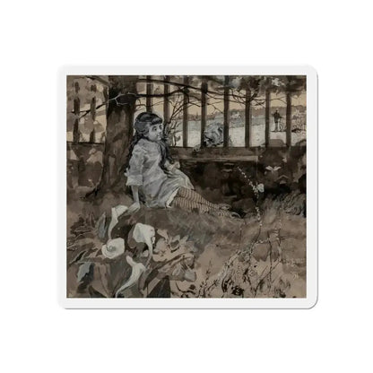 A New Acquaintance, St. Nicholas magazine interior illustration (Magazine Illustration) Refrigerator Magnet 6 Inch - The Sticker Space