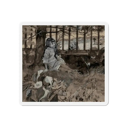 A New Acquaintance, St. Nicholas magazine interior illustration (Magazine Illustration) Refrigerator Magnet - The Sticker Space