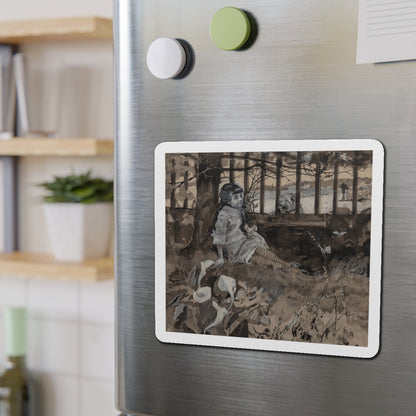 A New Acquaintance, St. Nicholas magazine interior illustration (Magazine Illustration) Refrigerator Magnet-The Sticker Space