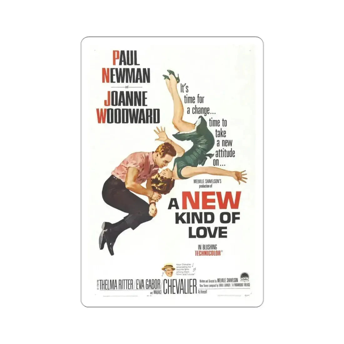 A New Kind of Love 1963 Movie Poster STICKER Vinyl Die-Cut Decal 3 Inch - The Sticker Space