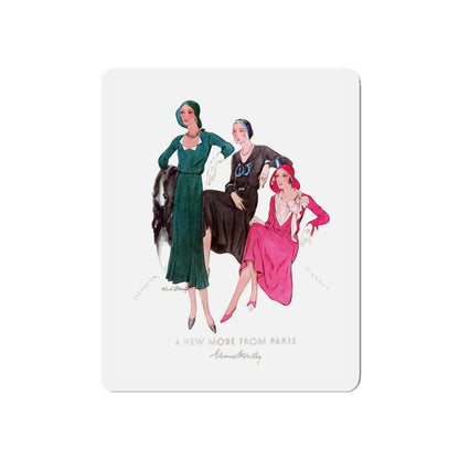 A New Mode From Paris, McCall's Magazine, 1930 (Magazine Illustration) Refrigerator Magnet-5" x 5"-The Sticker Space