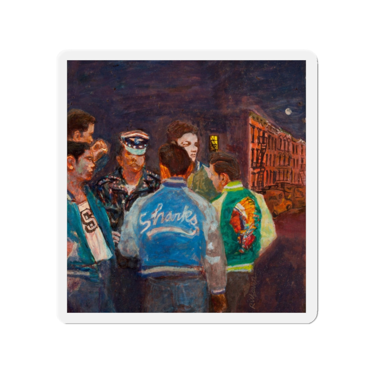 A New York Street Gang, Life magazine cover, September 9, 1957 (Magazine Illustration) Refrigerator Magnet-2" x 2"-The Sticker Space