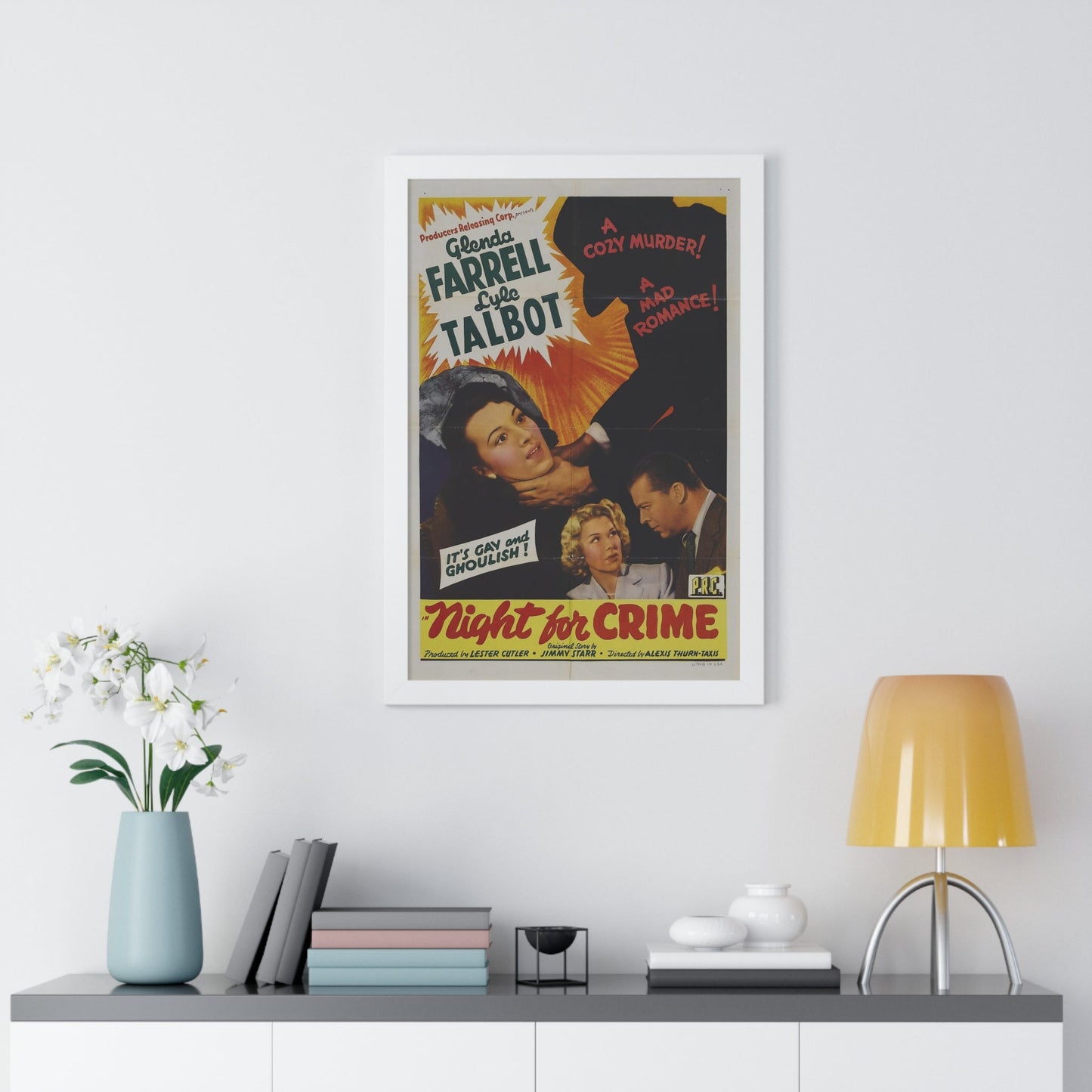 A NIGHT FOR CRIME 1943 - Framed Movie Poster-The Sticker Space