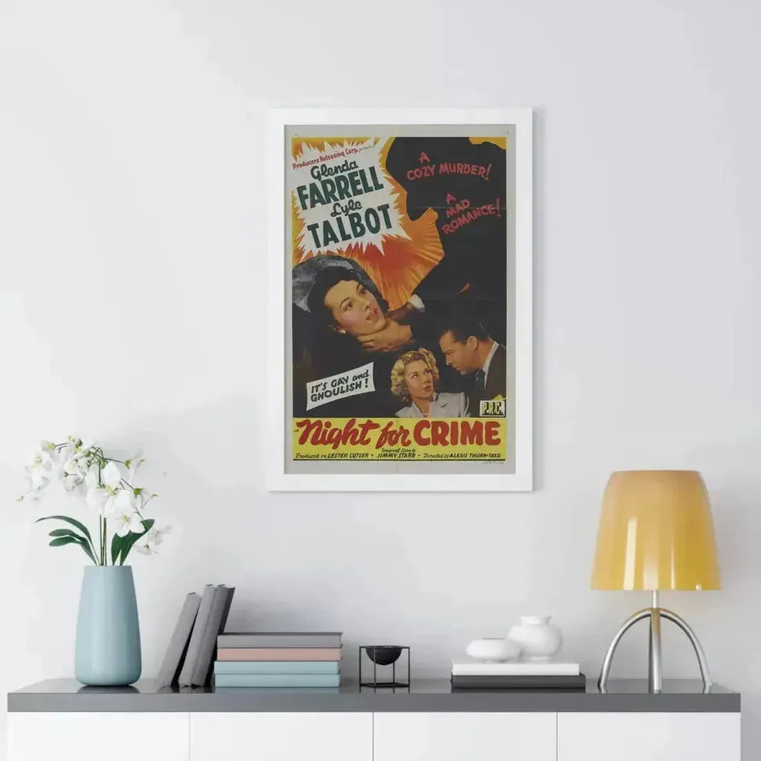 A NIGHT FOR CRIME 1943 - Framed Movie Poster - The Sticker Space
