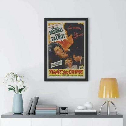 A NIGHT FOR CRIME 1943 - Framed Movie Poster - The Sticker Space