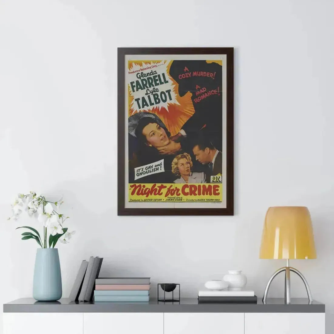 A NIGHT FOR CRIME 1943 - Framed Movie Poster - The Sticker Space