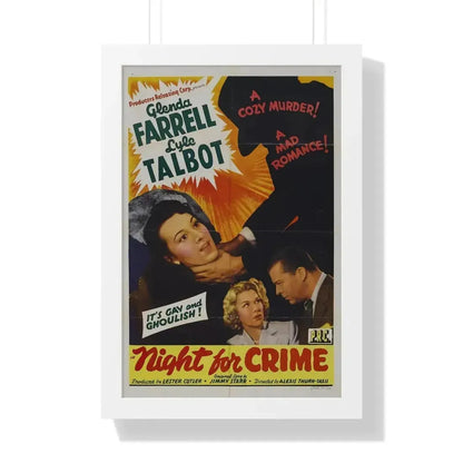A NIGHT FOR CRIME 1943 - Framed Movie Poster - The Sticker Space