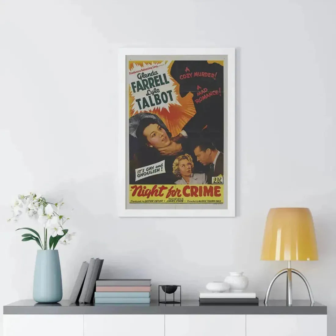 A NIGHT FOR CRIME 1943 - Framed Movie Poster - The Sticker Space