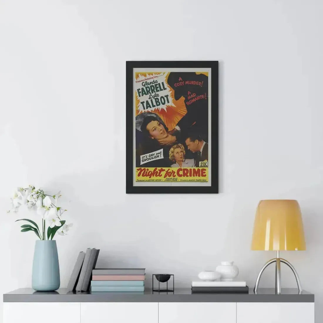 A NIGHT FOR CRIME 1943 - Framed Movie Poster - The Sticker Space